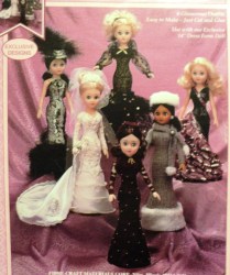 FCM421 14'' 6 GLAMOR SOLO BRIDE GLITZY FLOOR GOWN FASHION DOLL OUTFITS NO SEW BOOKLET